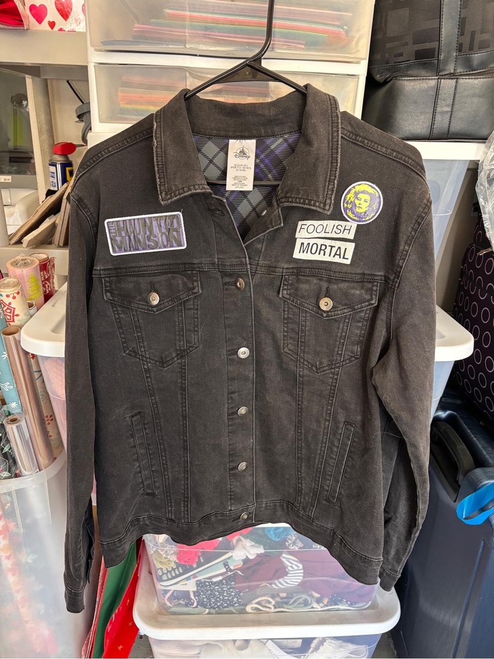 Disney Black Patch-Accent Denim Jacket